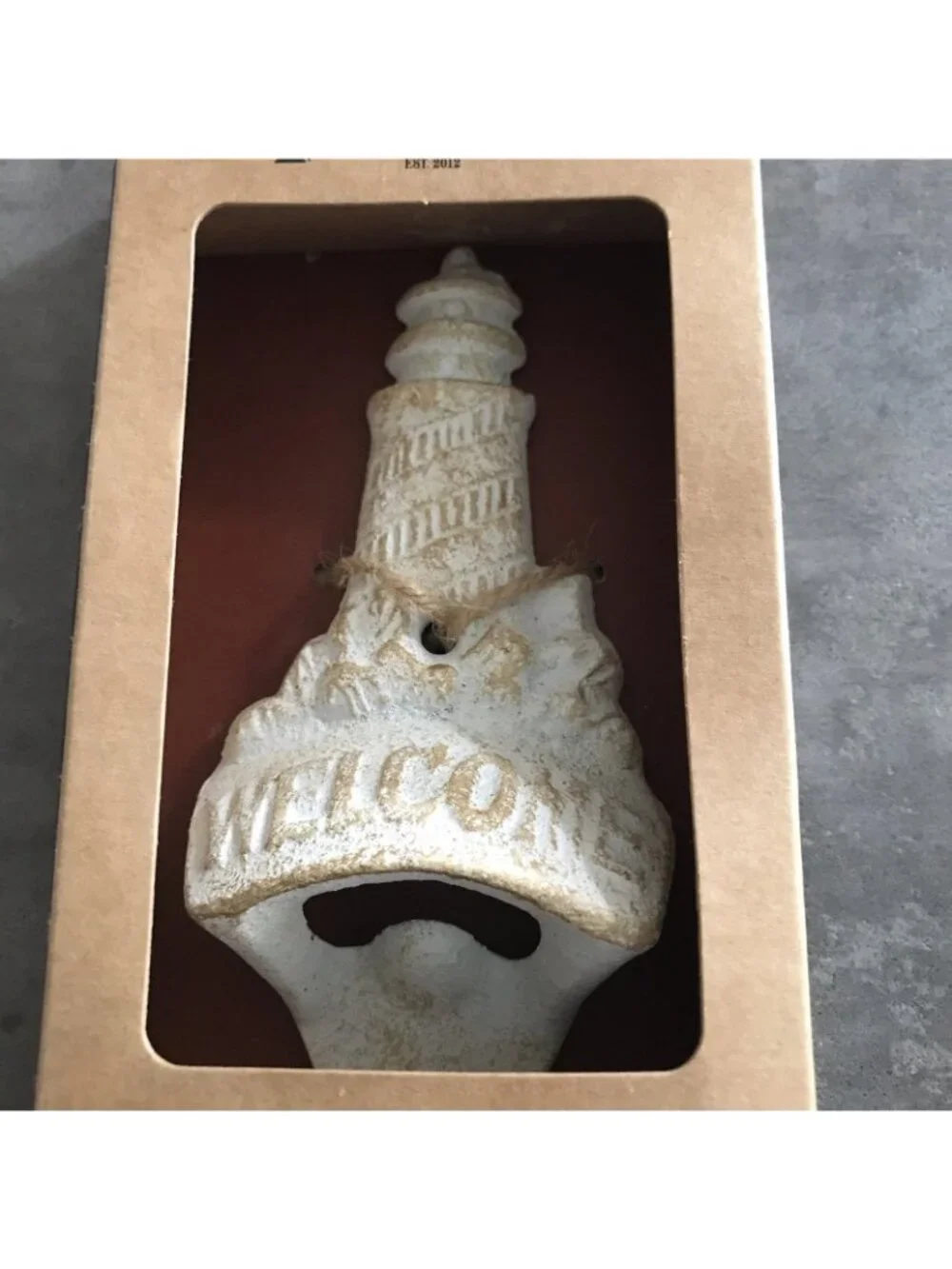 Seaside Lighthouse Wall Mounted Cast Iron Bottle Opener White Coastal Beach Bar